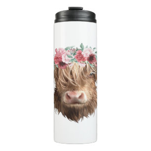 Termo Camiseta clásica de pintura de vaca Highland