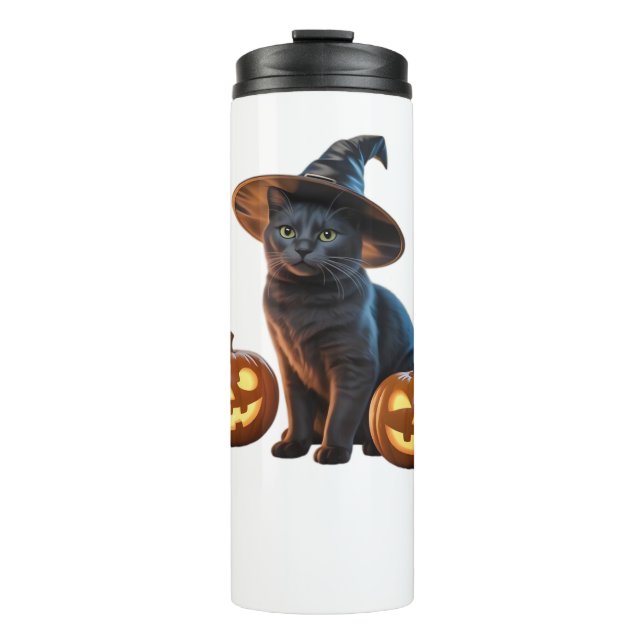 Termo Camiseta clásica mágica para gato negro de Hallowe (Anverso)