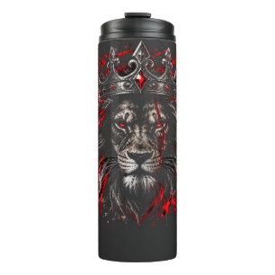 Termo Camiseta con emblema de cabeza de león majestuoso: