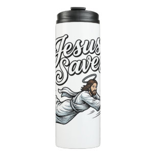Termo Camiseta cristiana vintage de voleibol Jesús salva