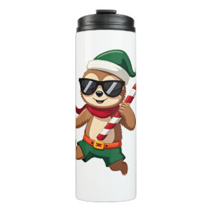 Termo Camiseta de Caña de Caramelo de Menta Elf Sloth de