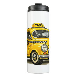 Termo Camiseta de chico conductor de taxi retro con coch