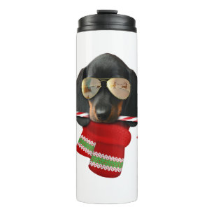 Termo Camiseta de Dachshund Navidades ricas regalo Perro