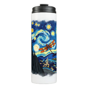 Termo Camiseta de Dragonfly artística Van Gogh Starry Ni