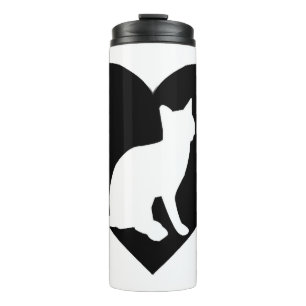 Termo Camiseta de gato - Gato en corazón para dueños de 