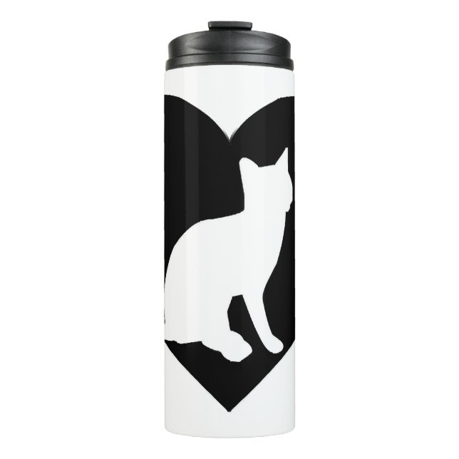 Termo Camiseta de gato - Gato en corazón para dueños de  (Anverso)