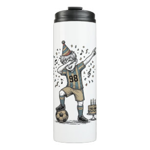 Termo Camiseta de grabado vintage de niño de fútbol de c
