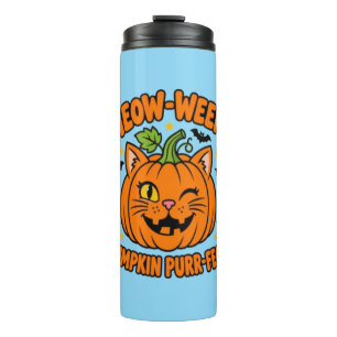 Termo Camiseta de Halloween Meow Ween Pumpkin Purrfect C