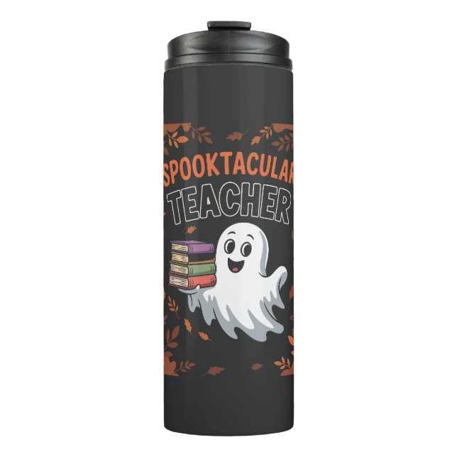 Termo Camiseta de Halloween para maestros Espeluznante (Anverso)