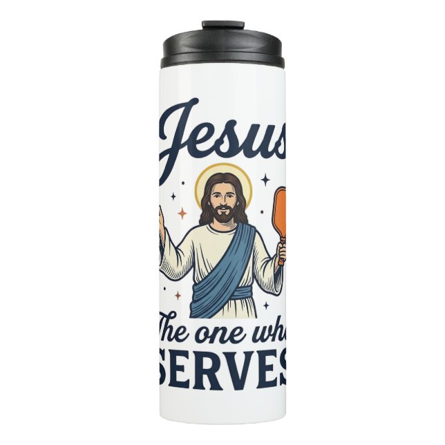 Termo Camiseta de pickleball de Jesús el que sirve (Anverso)