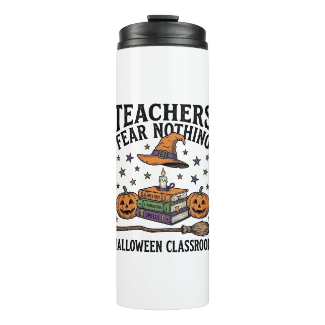 Termo Camiseta de profesora de Halloween con libros de b (Anverso)