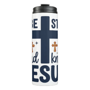 Termo Camiseta de tipografía cristiana Quédate quieto y