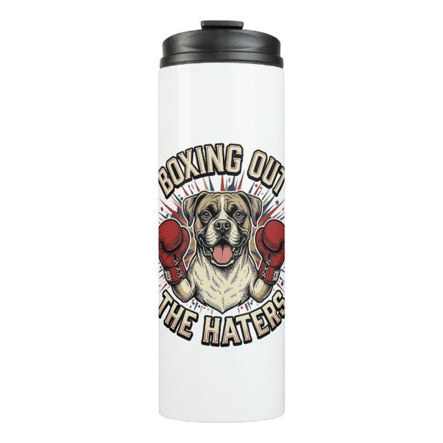 Termo Camiseta divertida de perro boxeador boxeando a lo (Anverso)