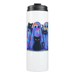 Termo Camiseta esencial divertida de gato negro y fantas