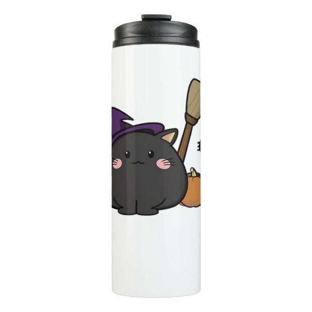 Termo Camiseta extragrande de gato de Halloween (Anverso)
