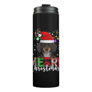 Termo Camiseta grande de perro salchicha Santa Feliz Nav