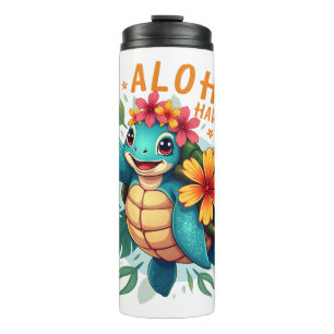 Termo Camiseta hawaiana Aloha Hawái Tortuga marina Chica