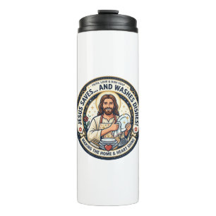 Termo Camiseta Humor Tareas de Lavandería Jesús Gráfica
