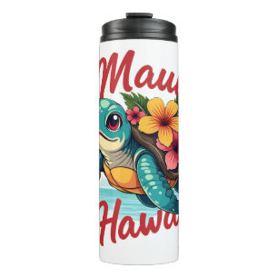 Termo Camiseta Maui Hawaii Chica Mujeres Niños Tortuga M