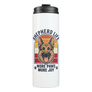 Termo Camiseta Pastor Alemán Grabado Retro Amante Perros