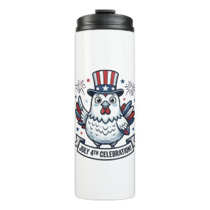 Termo Camiseta Patriótica de Pollo Celebración 4 de Juli