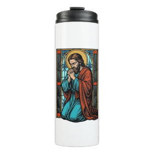 Termo Camiseta vectorial de figura religiosa orando vint