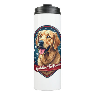 Termo Camiseta Vintage de Cresta de Golden Retriever Pat