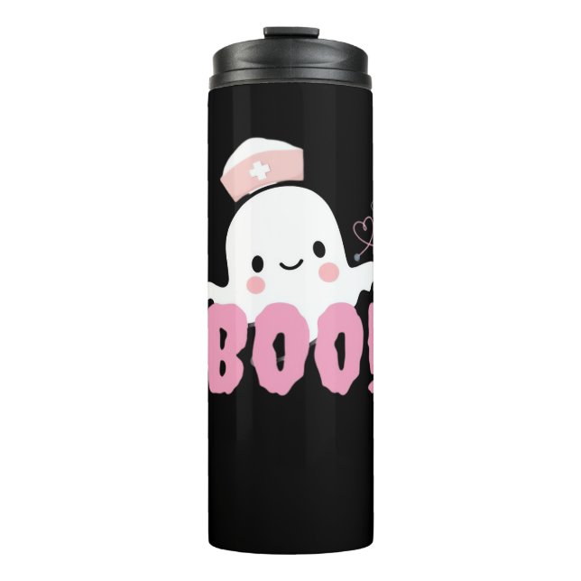 Termo Camisetas de enfermería de Halloween ¡Boo femenino (Anverso)