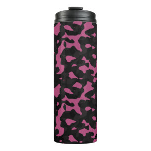 Termo Camo abstracto rosa y negro texturizado