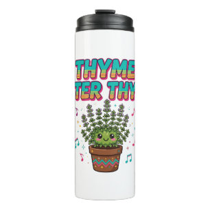 Termo Camomila Después de Camomila Retro Herb Música Pun