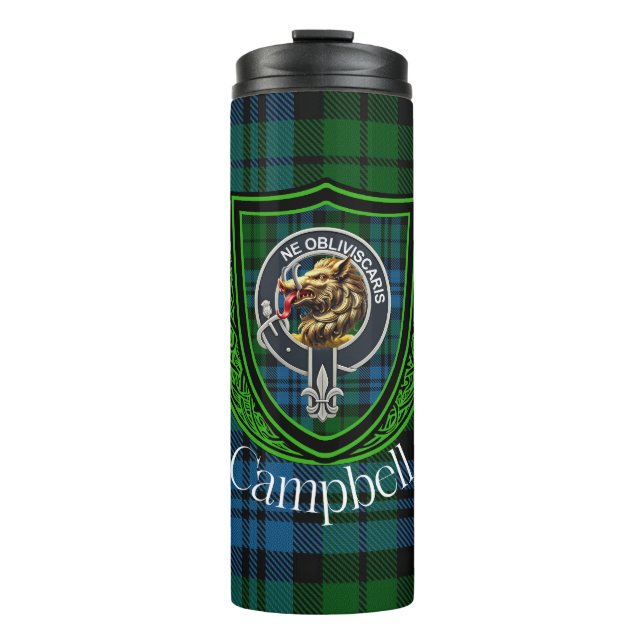 Termo Campbell Scottish Clan Tartan & Crest (Anverso)
