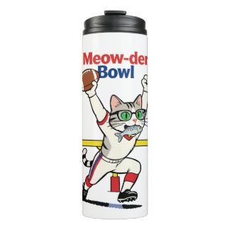 Termo Campeón del Tazón Meow-der Gato Fútbol Americano 