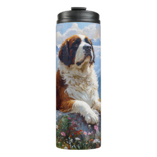 Termo Campo de flor silvestre escénico de Saint Bernard