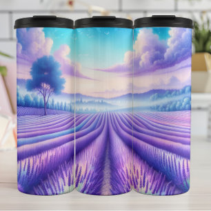 Termo Campos de Lavanda, Sueño Púrpura, Cielo Sereno.