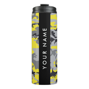 Termo Camuflaje amarillo y gris Tu nombre personaliza