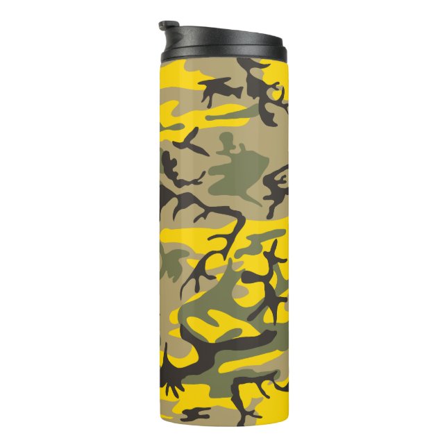 Termo Camuflaje amarillo y verde, militar, ejército (Rotado hacia la derecha)