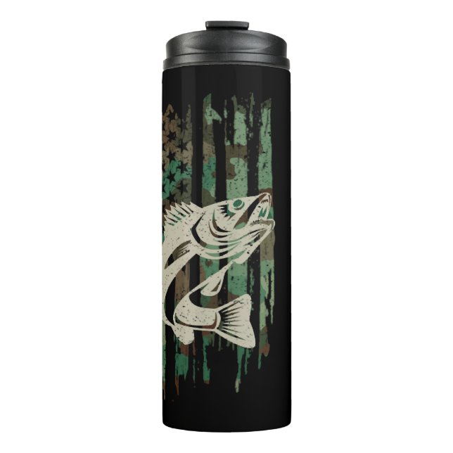 Termo Camuflaje Bandera Americana Pesca Walleye (Anverso)