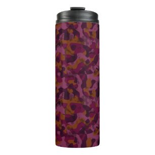 Termo Camuflaje de frambuesa, mora, marrón y nuez moscad