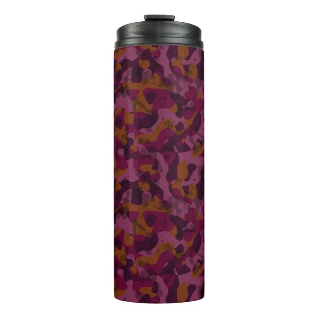 Termo Camuflaje de frambuesa, mora, marrón y nuez moscad (Anverso)