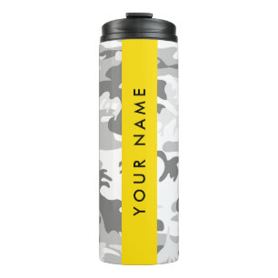 Termo Camuflaje Gris Nieve de Invierno Personaliza tu no