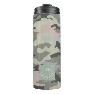 Termo Camuflaje militar monograma de PixDezines
