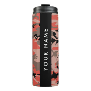 Termo Camuflaje Rojo y Marrón Personaliza tu nombre