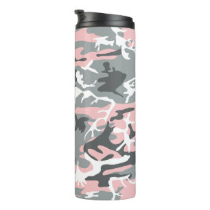 Termo Camuflaje rosa y gris, ejército, ejército
