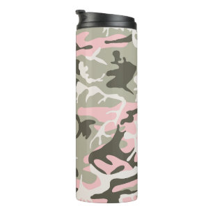 Termo Camuflaje rosa y verde, militar, militar