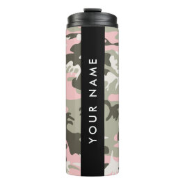Termo Camuflaje rosa y verde Tu nombre Personaliza