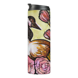 Termo Canadiense Goose Canada Geese Pink Floral Art