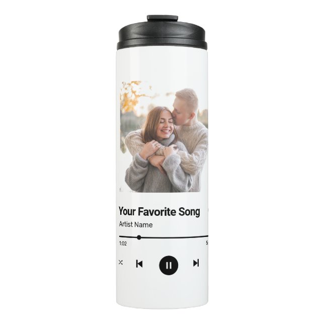 Termo Canción personalizado canción favorita un café taz (Anverso)