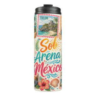 Termo Cancun Sol Arena México Playas Hermosas Tropical