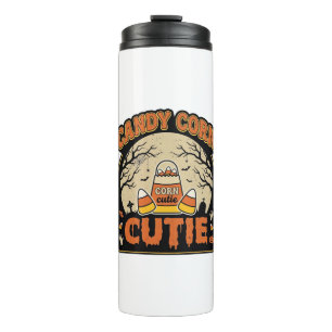 Termo Candy Corn Cutie Diseño Vectorial Vintage de Hallo