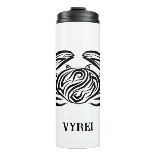 Termo Cangrejo tribal blanco y negro